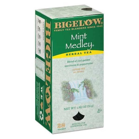 Tea, Mint Medley Herbal Tea, Tea Bag, Non-Caffeinated, Tea, 0.1 lbs, 28 PK