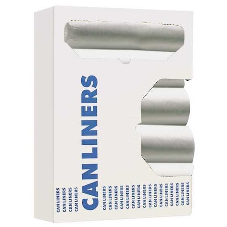 8 gal - 10 gal Trash Bags, 24 in x 2 in, 6 microns, Natural