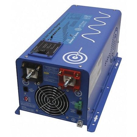 Power Inverter and Battery Charger, Pure Sine, 6,000 W Peak, 2,000 W Continuous, 2 Outlets
