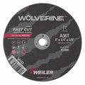 Abrasive Cut-Off Wheel, Type 1, 4 in Dia, 0.25 in Thick, 3/8 in Arbor Hole Size, Aluminum Oxide