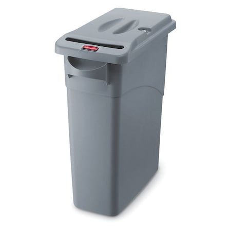 Confidential 16 gal Rectangular Confidential Document Receptacle, Gray, Plastic, 22 in