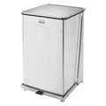 Defenders(R) 25 gal Square Step-On Can, Stainless Steel, Foot Pedal, Steel, 12 1/2 in