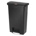 Slim Jim Step-On 13 gal Rectangular Slim-Profile Plastic Can, Black, Foot Pedal, Plastic, 12 in