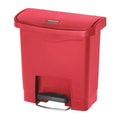 Slim Jim Step-On 4 gal Rectangular Slim-Profile Plastic Can, Red, Foot Pedal, Plastic, 14 13/16 in