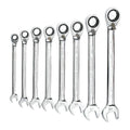 8 Piece 72-Tooth 12 Point Reversible Ratcheting Combination Metric Wrench Set