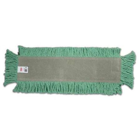 24 in L Dust Mop, Cut-End, Green, Cotton