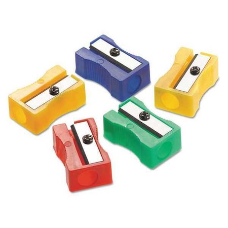 One-Hole Manual Pencil Sharpeners, 4 x 2 x 1, Assorted Colors, PK24