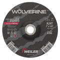 Cutting Wheel, Type 27, 7 in Dia, 0.125 in Thick, 7/8 in Arbor Hole Size, Aluminum Oxide