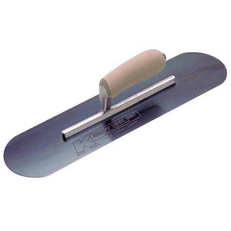 Pool Trowel, Round, 4 x 14 in, Blue Steel