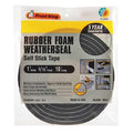 Foam Tape, Black, 3-3/8 yd L, 1 in W