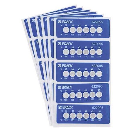 2.205" x 0.787" Temperature-Indicating Labels, Pk30