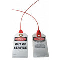 Tag, Danger, PVC, 5 3/4 in H x 2 7/8 in W, White, Rectangle, 10 PK