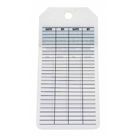 Tag, Emergency Shower & Eye Wash Test, Cardstock, 6 1/4 in H x 3 in W, White, Rectangle, 100 PK
