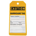 Caution Tag By The Roll, Lockout Tagout, Cardstock, 6 1/4 in H x 3 in W, Yellow, Rectangle, 100 PK
