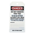 Danger Tag By The Roll, Machine and Operational, Cardstock, 6 1/4 in H x 3 in W, White, Rectangle