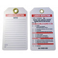 Tag, Ladder Inspection, Plastic, 5 3/4 in H x 3 1/4 in W, White, Rectangle, 25 PK