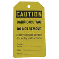 Caution Tag, Lockout Tagout, Cardstock, 5 3/4 in H x 3 1/4 in W, Yellow, Rectangle, 25 PK