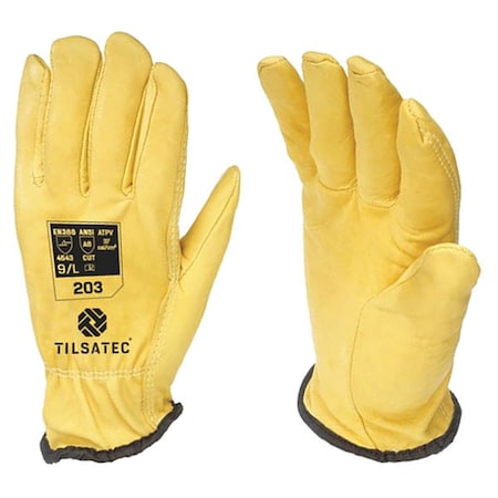 Cut-Resistant Driver Gloves, Cut Level A6 , Uncoated , 7 1 PR
