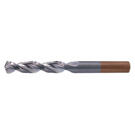 Screw Machine Drill Bit, M Size, 135 Degrees Point Angle, Cobalt, TiCN Finish, Straight Shank