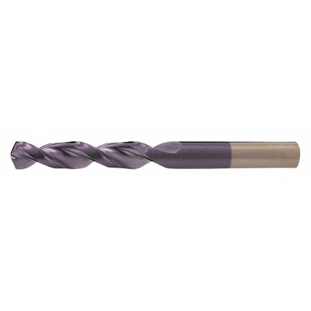 Screw Machine Drill Bit, I Size, 135 Degrees Point Angle, Cobalt, TiAlN Finish, Straight Shank