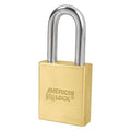Padlock, Coreless, Long Shackle, Rectangular Brass Body, Boron Shackle, 3/4 in W