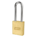 Padlock, Coreless, Long Shackle, Rectangular Brass Body, Boron Shackle, 3/4 in W