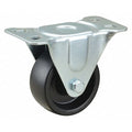 NSF-Listed Plate Caster, 3" Wheel Dia., 210 lb., Black