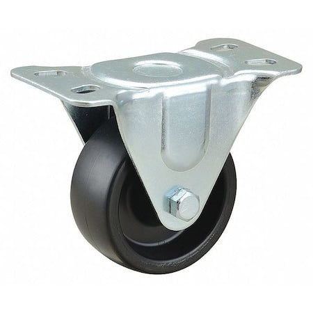 NSF-Listed Plate Caster, 3" Wheel Dia., 210 lb., Black