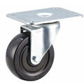 Plate Caster, Swivel, Rubber, 5 1/8"H