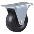 Plate Caster, 2" Wheel Dia., 75 lb., Black