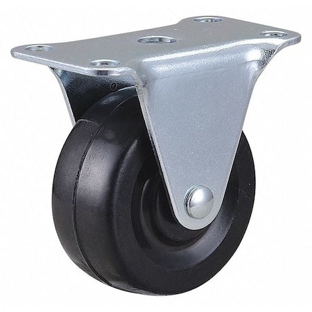 Plate Caster, 2" Wheel Dia., 75 lb., Black