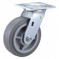 Plate Caster, 6" Wheel Dia., 75 Shore A