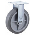 Plate Caster, 8" Wheel Dia., 600 lb., Gray