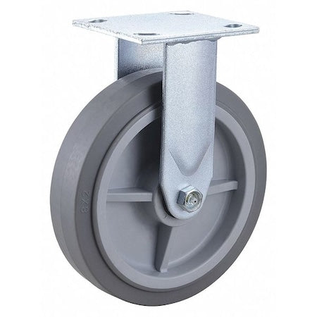 Plate Caster, 8" Wheel Dia., 600 lb., Gray