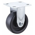 Plate Caster, 5" Wheel Dia., 750 lb., Black