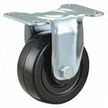 Plate Caster, 3" Wheel Dia., 198 lb., Black