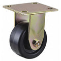 Plate Caster, 4" Wheel Dia., 800 lb., Black