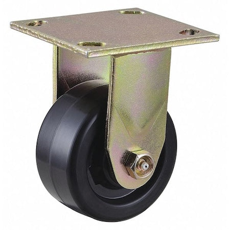 Plate Caster, 4" Wheel Dia., 800 lb., Black