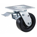 Plate Caster, 5" Wheel Dia., 1000 lb., Blk