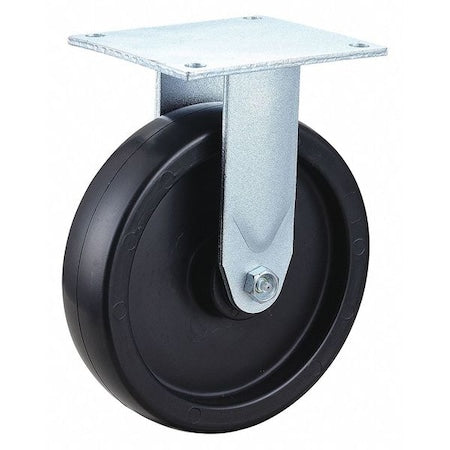 Plate Caster, 8" Wheel Dia., 900 lb., Black