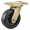 Plate Caster, 6" Wheel Dia., 1200 lb., Blk