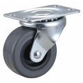Plate Caster, 2" Wheel Dia., 75 lb., Gray