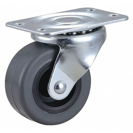 Plate Caster, 2" Wheel Dia., 75 lb., Gray