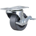 Plate Caster, 2" Wheel Dia., 75 lb., Gray