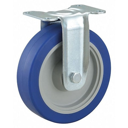 Plate Caster, 5" Wheel Dia., 220 lb., Gray