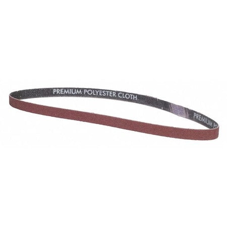 Sanding Belt, 1/2 in W, 24 in L, Coated, Aluminum Oxide, P60 Grit, Medium, YP0998W, Brown