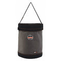 Bucket Bag, Gray, Canvas, 0 Pockets