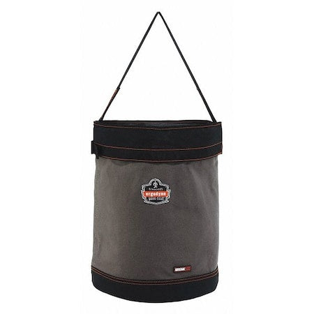 Bucket Bag, Gray, Canvas, 0 Pockets