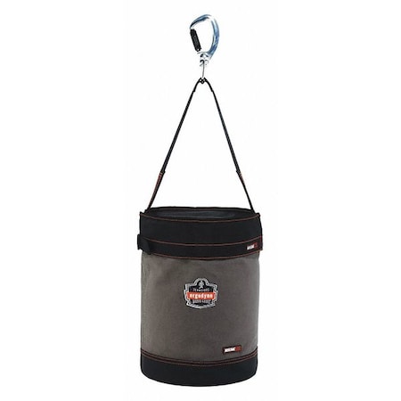 Bucket Bag, Gray, Canvas, 0 Pockets