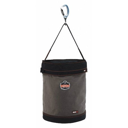 Bucket Bag, Gray, Canvas, 0 Pockets